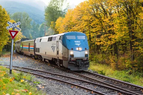 Amtrak in Fall