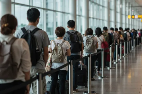 Customs line US airport