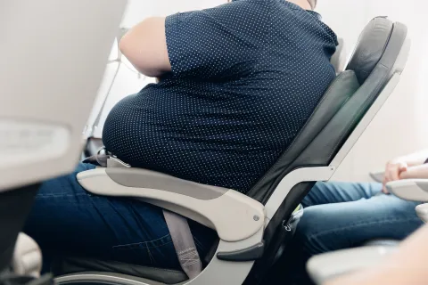 Obese man passenger
