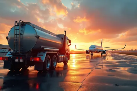 Jet and Fuel Truck