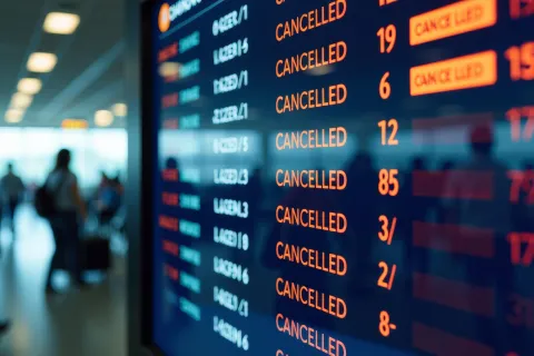 Ariline flights delayed on board