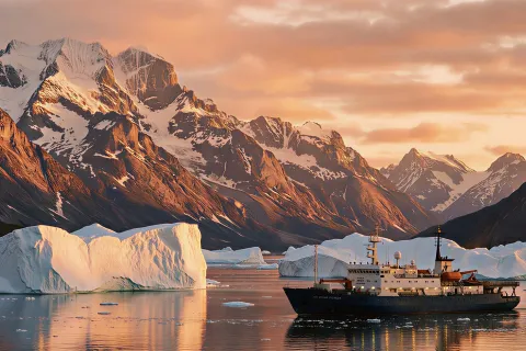 Expedition Ship Antarctic Fjord