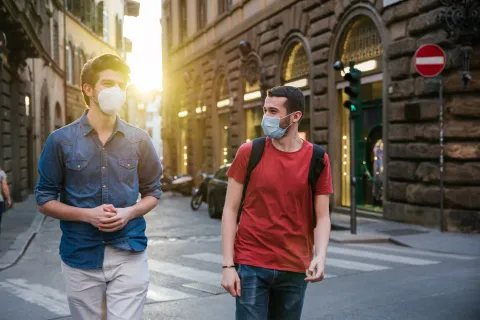 In masks tourists