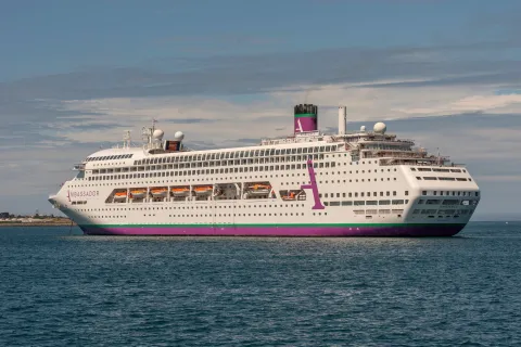 Ambassador cruise ship in channel