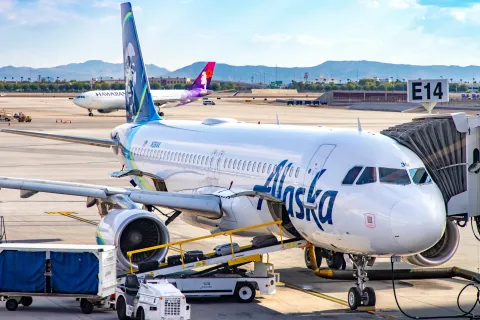 Alaska Airlines Plane At gate