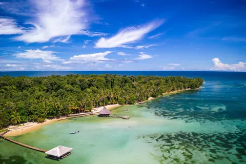 Aerial view of Casa Cayuco Bocas Del Toro Panama
