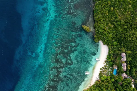 amun ini philippines scuba dive resort form the air by drone