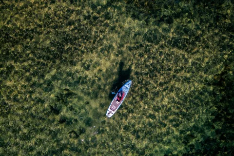 paddle board view from above lake tahoe california