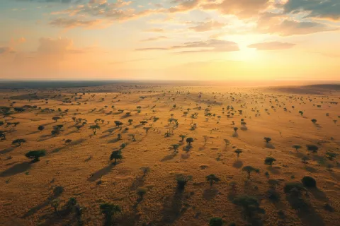 Aerial View of savanna