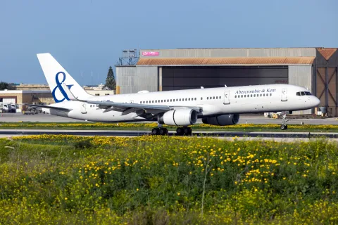 Luqa, Malta - March 8, 2024: Abercrombie & Kent (Icelandair) Boeing 757-23N
