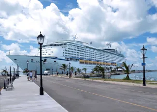 Cruise liner docked side