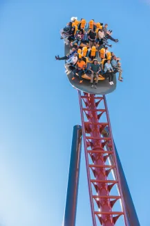 Georgia Gold Rusher is a first-of-its-kind attraction, featuring free-spinning seating that deliver a different experience with each ride.