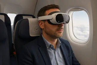 Meta Quest 3 in flight