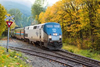 Amtrak in Fall