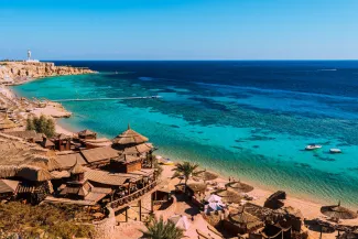 Red Sea coastline in Sharm El Sheikh, Egypt, Sinai