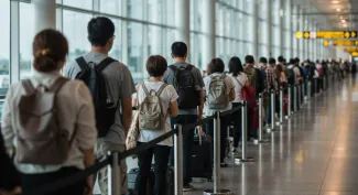 Customs line US airport