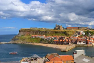Whitby Abbey and teh Cliffs in Whitby, England 