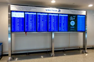 Digital Flight board at Newark Airport
