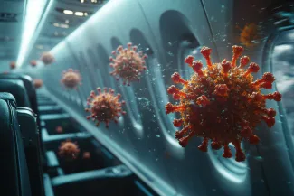Airborne Viruses in an airplane