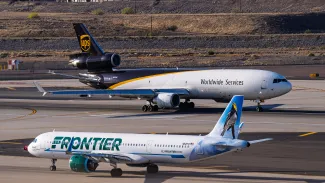 Frontier Airlines at Phoneix Shy Harbor Internationl Airport