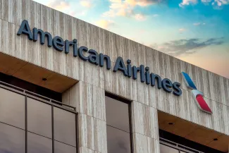 American Airlines Sign on Building