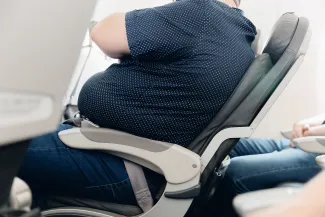 Obese man passenger