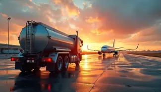 Jet and Fuel Truck