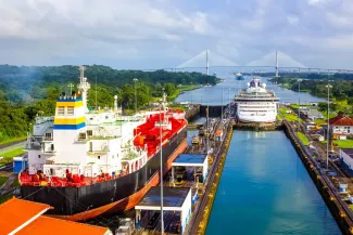Panama Canal from cruise ship