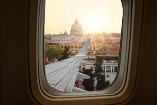 Rome view from airplane window