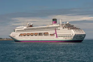 Ambassador cruise ship in channel