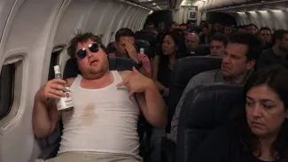 Drunkard on a plane