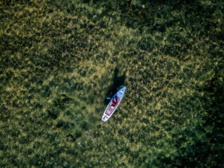 paddle board view from above lake tahoe california