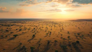 Aerial View of savanna