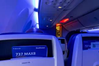 Southwest Airlines Boeing 737 MAX 8 Interior and Safety Cards