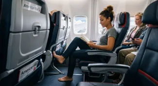 No shoes on an american airlines flight AI generated