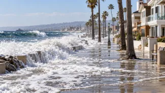 Flooding Newport beach