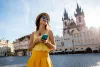 Traveler with phone using esim