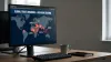 Urgent Travel Warning High Alert Level Issued: Global Risk Regions Displayed on a Computer Monitor for International Assessment.