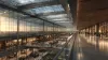 Modern Airport Terminal Interior with Glass Architecture and Retail Spaces