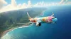 Hawaii airplane over island