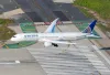 United Airlines Boeing 787-9 Dreamliner aircraft on final approach. Airplane of United Airlines 787 over runway threshold. Plane N24973.
